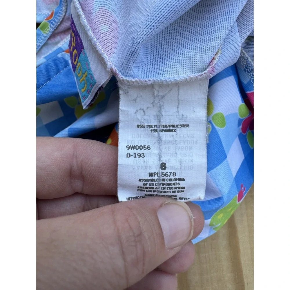 Vintage 90's Winnie the Pooh‎ Disney Flowers Swimsuit Size 6 Ruffle Gingham